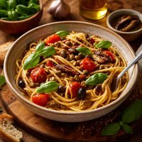 Provencal Pasta with Basil and Anchovy