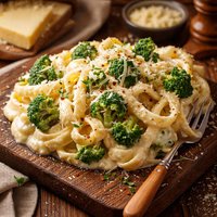 Provolone and Broccoli Alfredo