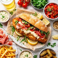 Pseudo Italian German Schnitzel Dinner Sandwich