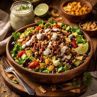 Pulled Pork Salad with Tomatillo Ranch Dressing