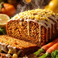 Pumpkin and Carrot Loaf with Lemon Ginger Glaze