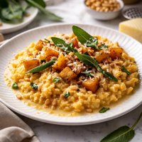 Pumpkin and Sage Risotto with Pine Nut Sauce