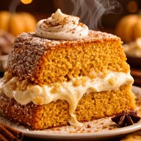 Pumpkin Angel Food Cake with Creamy Ginger Filling
