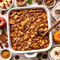 Pumpkin Bread Pudding Caramel Apple Pecans