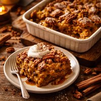 Pumpkin Bread Pudding with Raisin Nut Bread
