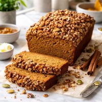 Pumpkin Bread with Crumble Nut Topping Gluten Free