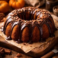 Pumpkin Bundt Cake with Chocolate Glaze