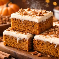 Pumpkin Cake Bars with Cream Cheese Frosting
