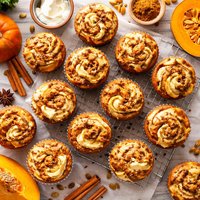 Pumpkin Cheesecake Swirl Muffins