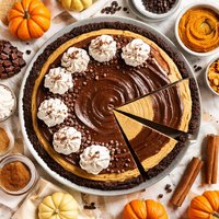 Pumpkin Chocolate Cheesecake Pie