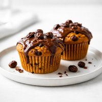 Pumpkin Chocolate Covered Raisin Muffins