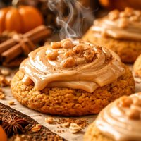 Pumpkin Cookies with Caramel Frosting