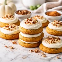 Pumpkin Cookies with Frosting