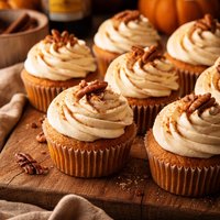Pumpkin Cupcakes with Kahlua Cream Cheese Frosting