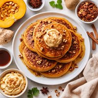 Pumpkin Ginger Pancakes with Ginger Butter