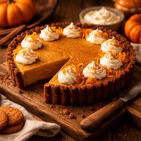 Pumpkin Grand Marnier Tart with Gingersnap Crust