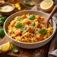 Pumpkin Lemon and Basil Risotto