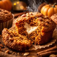 Pumpkin Muffins with Cream Cheese Center