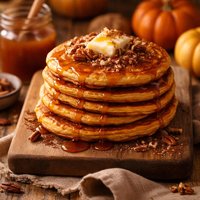 Pumpkin Pancakes with Pumpkin Maple Syrup