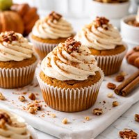 Pumpkin Pie Cupcakes with Maple Buttercream Icing