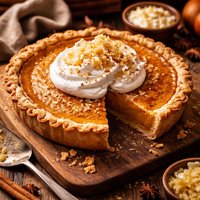 Pumpkin Pie with Ginger Topped Whipped Cream