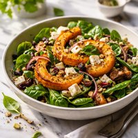 Pumpkin Spinach and Feta Salad