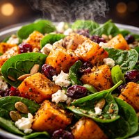 Pumpkin Squash Spinach Salad