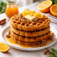 Pumpkin Waffles with Orange Syrup Low Fat