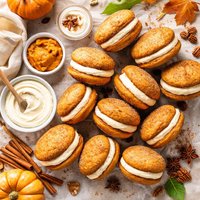 Pumpkin Whoopie Pies with Cream Cheese Filling