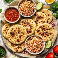 Pupusas Con Curtido Masa Cakes with Spicy Slaw