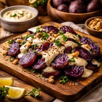 Purple Potatoes with Cashew Cream Vegan Table