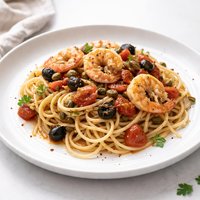 Puttanesca P Schetti with Shrimp