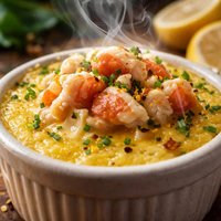 Quebecois Crab Custard with Lemon Butter Sauce