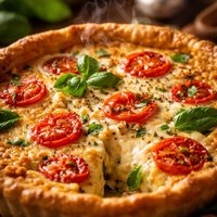 Quiche with Tomato Basil and Garlic
