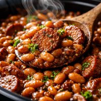 Quick and Easy Baked Beans with Sausage Crock Pot