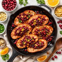 Quick and Easy Skillet Ham Slices with Cranberry Ginger Sauce