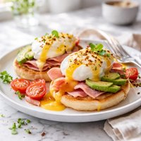 Quick California Style Ham and Eggs Benedict