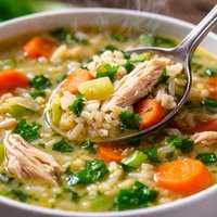 Quick Chicken Rice Veggie Soup