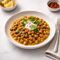 Quick Curried Chickpeas for 1