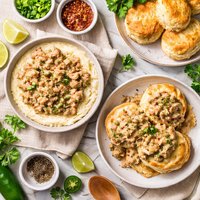 Quick Easy and Spicy Sausage Gravy Over Grits or Biscuits