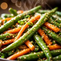 Quick Ginger Green Beans and Carrots