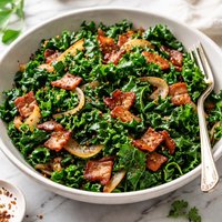 Quick Kale with Bacon and Onions
