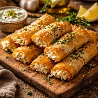 Quick Kalitsounia Feta Cheese Rolls