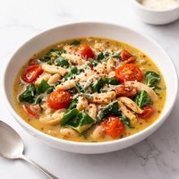 Quick Light Chicken Toscana Soup Insired by Macaroni Grill