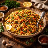 Quick Moroccan Chickpea and Vegetable Couscous