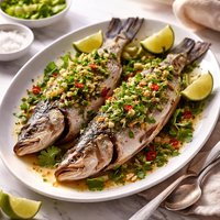 Quick Oven Roasted Ginger Scallion Lime Sea Bass