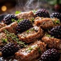 Quick Pork Saut with Blackberries