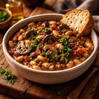 Quick Provencal Mushroom and White Bean Stew