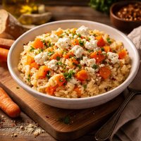 Quick Risotto with Carrots and Feta