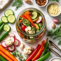Quick Spicy Garden Mix Pickles Refrigerator Method
